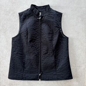 VTG Sport Haley‎ Women's Black Quilted Vest with zipper and pockets Size Medium